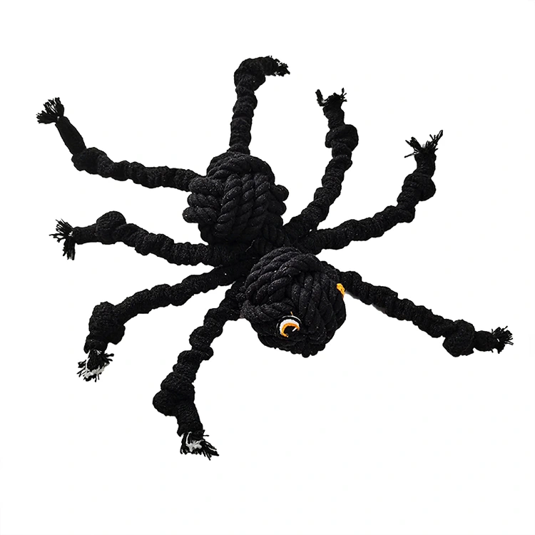 Juguetes de cuerda de algodón araña hechas a mano para perro
