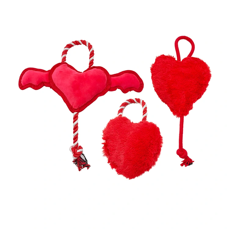 Juguete de mascota de lujoso corazón de amor