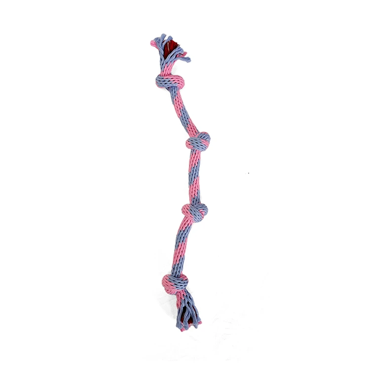 Cordera anudada de mezcla de algodón de color azul rosa xll